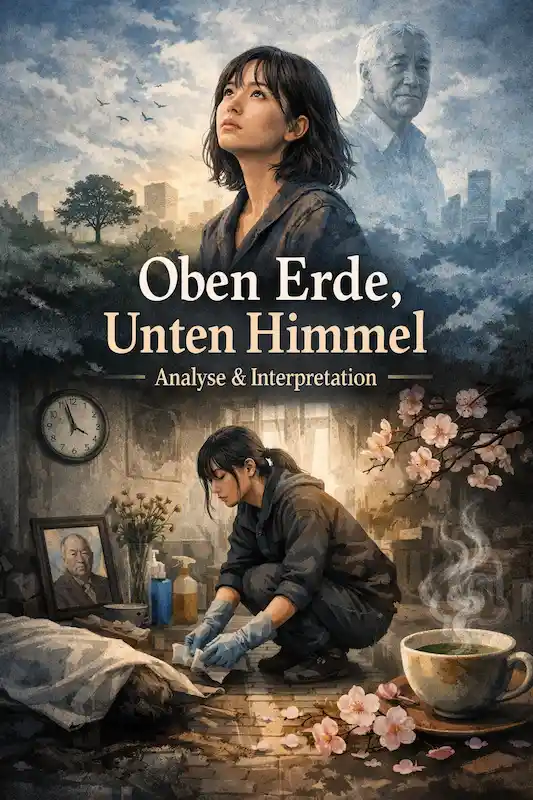 Illustration: Suzu als Kodokushi-Reinigerin bei der Arbeit, versunken in Erinnerungen an Gerüche und Verstorbene