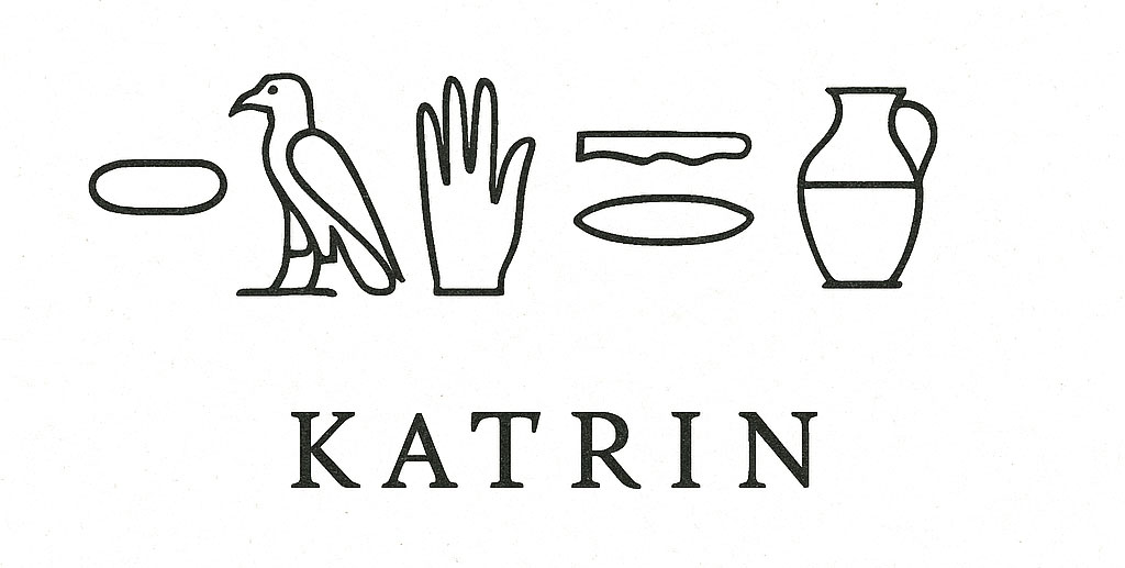 Der Name Katrin in Hieroglyphen.