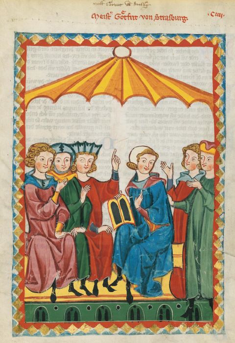Rüdiger , Große Heidelberger Liederhandschrift - Cod. Pal. germ. 848. Zürich, 1320, fol. 364r. Online unter: http://digi.ub.uni-heidelberg.de/diglit/cpg848 (zuletzt abgerufen am 10.12.2025).